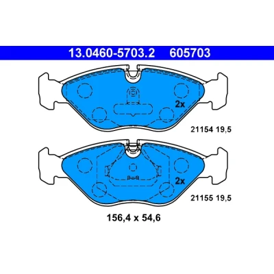 Imagen de ATE 13.0460 5703.2 Juego de pastillas freno preparado para indicador desgaste, excl. contacto avisador desgaste SAAB: 9000 Hatchback
