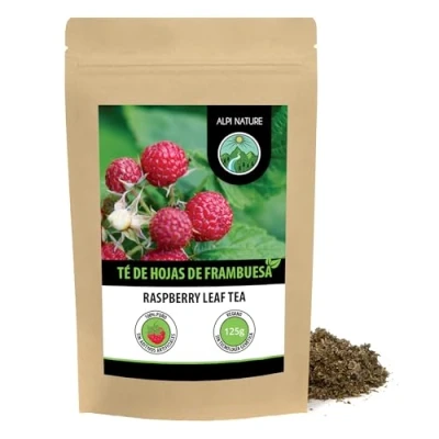 Imagen de té de hojas frambuesa (125g), cortadas, suavemente secadas, 100% puras y naturales para la preparación té, hierbas
