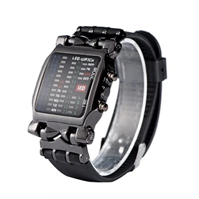 Imagen de VGEBY Reloj De Pulsera Pantalla Binaria LED,Reloj Binario Cuadrado Electrónico Calendario Impermeable,Reloj Diseño Único Unisex,Regalo Cumpleaños
