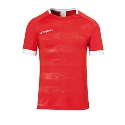 Imagen de Uhlsport Division II Shirt Shortsleeved Camiseta De Entrenamiento Fútbol, Hombre, Rojo/Blanco, M