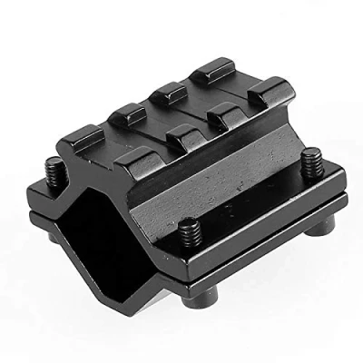 Imagen de ACEXIER Montaje de Barril Picatinny Weaver riel único Ajustable Universal con Adaptador Herramienta Alcance 3 Ranuras (Apto para Rango Barril: diámetro 21 mm 34 mm)
