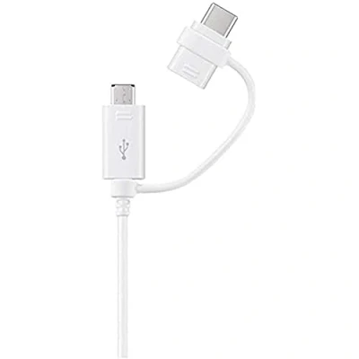 Imagen de Samsung EP DG930 1.5m USB A Micro B/USB C Color Blanco Cable (1,5 m, 2.0/3.0 (3.1 Gen 1), A, C, Macho/Macho, Blanco)