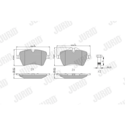 Imagen de JURID 573234J Juego de pastillas freno preparado para indicador desgaste con accesorios MINI: Hatchback, Countryman, Cabrio
