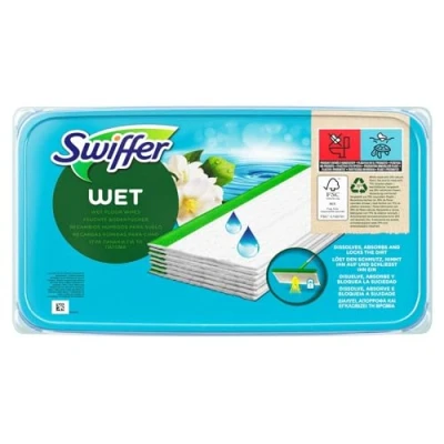 Imagen de Swiffer Toallitas húmedas para mopa de suelo con aroma Morning Fresh, 24 toallitas, una limpieza rápida y fácil