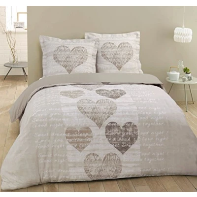 Imagen de Vision Funda nórdica Alicia Beige 100% Algodòn 240x220cm con 2 Fundas de Almohada a Juego