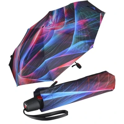 Imagen de Knirps Paraguas de bolsillo T.200 Duomatic Solids automático plegable resistente a las tormentas al viento, Esferas prismáticas, 98 cm