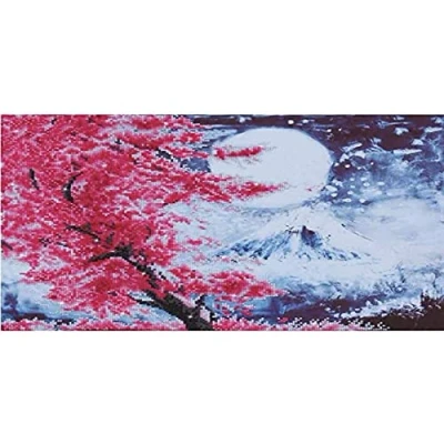 Imagen de Diamond DOTZ Painting de Paisaje. Cuadro Diamantes 5D Montaña y Cerezos. Kit Completo Pintura con 38.00 x 52.00 cm