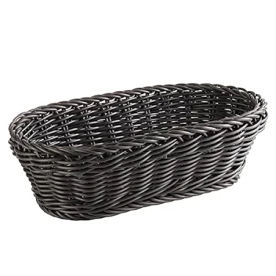 Imagen de cesta APS Baguette, ovalada &quot;PROFI LINE&quot; Cesta, de mimbre polipropileno Dimensiones: 28 x 16 cm/Altura: 8 cm/Color: Negro