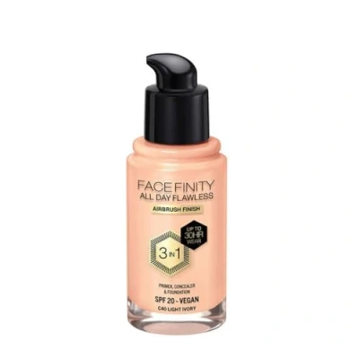 Imagen de Max Factor Base de maquillaje fluida Facefinity 3 en 1 All Day Flawless, SPF 20 40 light marfil, 30 ml