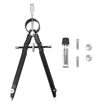 Imagen de JeoPoom Compás de Ajuste Rápido, Escolar Precisión con Accesorios Recambio, Metalico para Escuela Estudiantes y Profesores