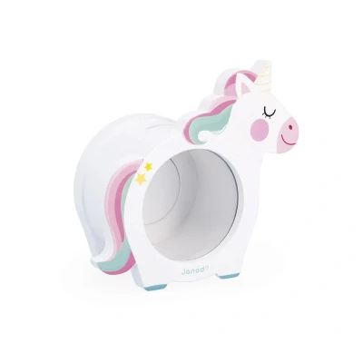 Imagen de Janod Hucha Unicornio Infantil Apertura Lateral Transparente y Trasera Magnética Ideal para Regalar o Decorar la Habitación Madera FSC A Partir de 3 Años J04655 (JURATOYS J04655)