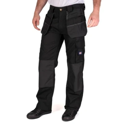Imagen de Lee Cooper Workwear LCPNT216 Bolsillo múltiple para hombre con bolsillos rodilleras Pantalones cargo de trabajo funda fija,negro, 30W/31L