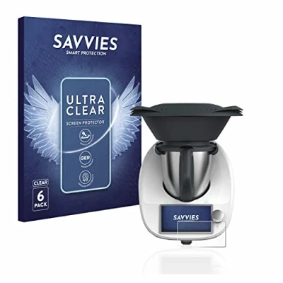 Imagen de savvies Protector Pantalla para Vorwerk Thermomix TM6 (6 Unidades) Película Ultra Transparente