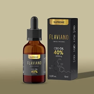 Imagen de FLAVIANO CBD OIL Aceite de Premium, Ecológico, cáñamo Orgánico con y ácidos Omega 3, 6 9 (40% 15ml)