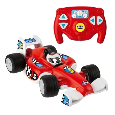 Imagen de Chicco Tom Race Radiocontrol, Coche Deportivo Teledirigido de Carreras para Niños, Radio Control Remoto con 4 Direcciones, Juguetes Niños 2 a 6 Años, Color Rojo
