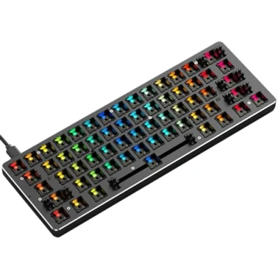 Imagen de Glorious gaming GMMK Compact 60%, Barebones (solo carcasa) Teclado mecánico, RGB por tecla, hot swap y personalizable, distribuciones americano / ANSI Negro