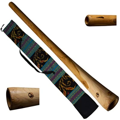 Imagen de Australian Treasures DIDGERIDOO: Natural Wood 120cm incluyendo bolsa de didgeridoo