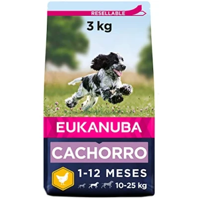 Imagen de Eukanuba Alimento seco para cachorros de raza mediana, rico en pollo fresco 3 kg