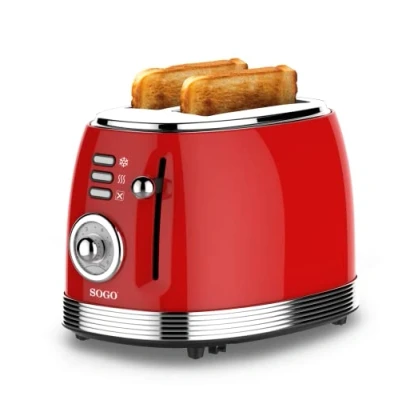 Imagen de Sogo Retro Vintage acero INOX y esmalte (Red, Tostadora 850W)