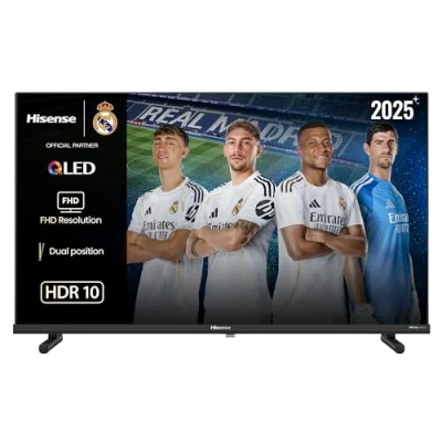 Imagen de Hisense 32A5Q QLED Smart TV 32 Pulgadas, Dolby Atmos, Modo Juego, Entrada USB Tipo C, Peana con Doble posición, Control por Voz Alexa, Función Compartir en TV, Auto Ordenación Canales TDT