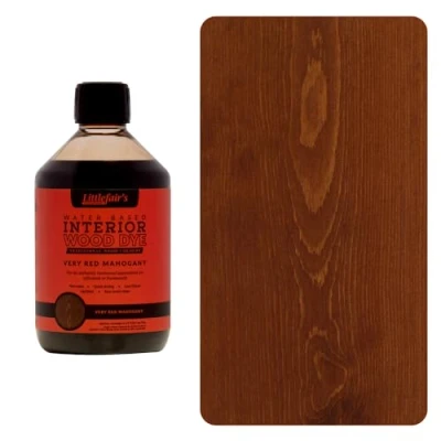 Imagen de Littlefair&#039;s Tinte para Madera 500ml Acabado Premium, Fácil de Usar y Limpiar Basado en Agua, Seguro Ecológico Disponible Muchos Colores Color: Caoba muy roja