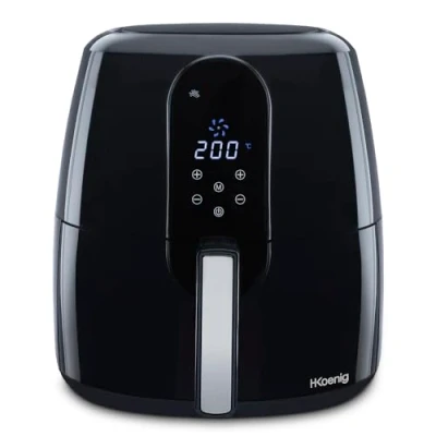 Imagen de H.KOENIG Freidora de Aire sin Aceite FRY820, Capacidad 5.5L, 7 Programas Cocción, Temperatura Ajustable 80C a 200C, Pantalla Táctil, Cesta Extraíble, Apta para Lavavajillas, 1800 W
