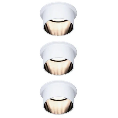Imagen de Paulmann 93377 Luminaria empotrable LED Gil 3 Step Dim redonda incl. 3x6 W regulable blanco mate, negro foco empotr. aluminio 2700 K Coin