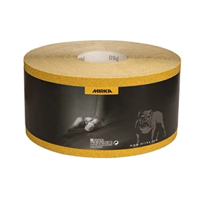 Imagen de Mirka Gold Universal Rollo de papel lija 115mm x 50m / grano P120 Para lijar yeso, masilla, aglomerado, madera, barniz