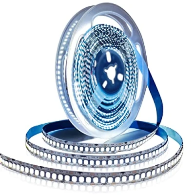 Imagen de Tesfish Tiras de luz LED 12V, Blanco 6000K 5M 2835 IP20 240 LEDs/M 1200 LEDs en Total Súper Brillante Luces para Dormitorio, Decoración Cocina