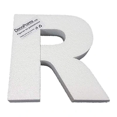 Imagen de Decoporex Letra R de poliestireno 20 cm Alto. expandido.