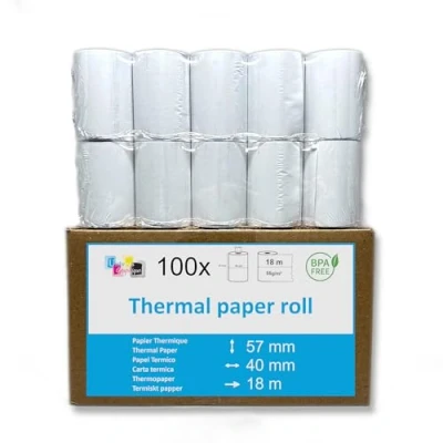 Imagen de 100 de tarjeta crédito calor la bobina 57 x 40 12 m térmicas papel Rodillos tarjetas estándar máquina CEE