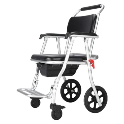 Imagen de Ddasam Silla ruedas ducha Sillas de para personas mayores inodoro plegable wc Orinal Portátil, minusválidos, discapacitados