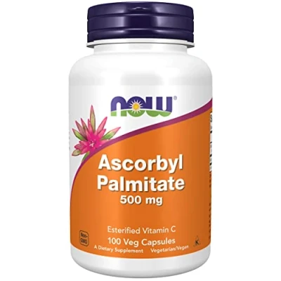Imagen de Now Foods, Ascorbyl Palmitate, 500mg, 100 Cápsulas veganas, Probado en Laboratorio, Vitamina C, Sin Gluten, Soja, Vegetariano, 75 gramo, 1