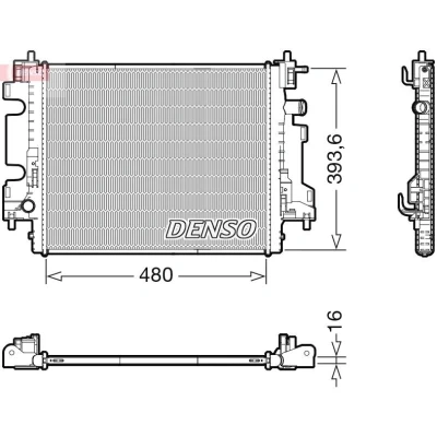 Imagen de DENSO DRM23113 Radiador, refrigeración del motor 480 410 16 SMART: Forfour II Hatchback