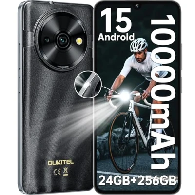 Imagen de OUKITEL C59 Pro Android 15 Telefonos Moviles Libres 10000mAh Batería 24GB+256GB/1TB, 120 Lúmenes Smartphone, 6.88 Pantalla HD+ 90Hz Teléfono Móvil 4G Dual SIM/GPS/OTG/Fingerprint/Face ID