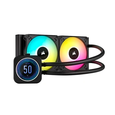 Imagen de Corsair iCUE H100i Elite LCD XT Refrigerador Líquido para CPU Pantalla IPS Dos Ventiladores AF120 RGB Radiador de 240 mm Intel® LGA 1700 y AMD® AM5, Entre Otros Negro