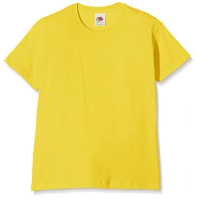 Imagen de Fruit of the Loom SS132B, Camiseta para Niños, Amarillo, 7 8 años (Talla del fabricante 128)