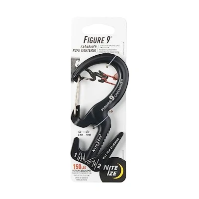 Imagen de Nite Ize Figure 9 Carabiner Tensores y reemplazadores de nudos para hombre, color gris negro, talla L