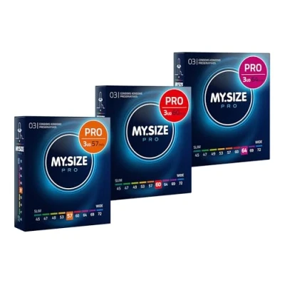 Imagen de Condones MY.SIZE PRO, talla 4,5,6 57,60,64 mm, 3x3 piezas ajuste perfecto y adecuada para todos