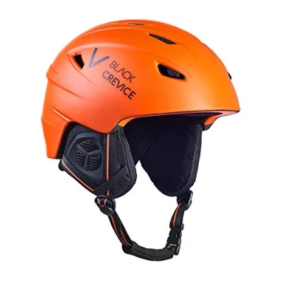 Imagen de BLACK CREVICE Casco de esquí Streif I a Prueba Golpes con diseño Deportivo Unisex Snowboard Ventilación Activa Talla Ajustable (XS, Naranja Mate y Negro)