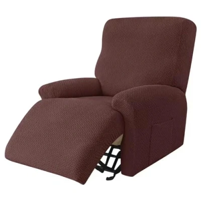 Imagen de Funda De Sillón Relax Elásticas, Fundas Butacas Reclinable Universal Ajustables, Set di 4 pezzi Reclinables Sofá Cubiertas Protector Para Eléctrica Con Bolsillos ( Colo