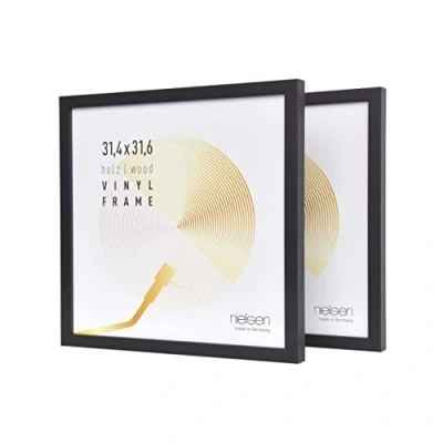 Imagen de nielsen SET de 2 marcos madera para discos, LP dobles Vinyl, 31,4x31,6 cm, Negro, Enmarcar discos larga duración