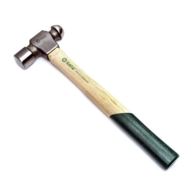 Imagen de SATA ST92314SC Martillo de Bolas con Cabeza Acero Forjado, Mango Nogal y Contorneado Antideslizante Verde, 900 Gramos