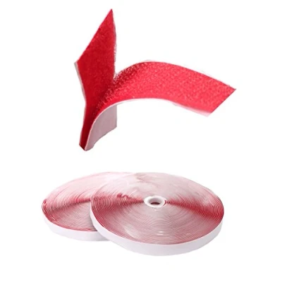 Imagen de TUKA 25m x 20mm Hook y Loop Bandas Autoadhesivo, 20 mm de ancho, Gancho bucle cinta, vuelta Auto adhesivo Cinta rollo, Bucle, rojo TKB5008 red
