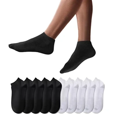Imagen de YouShow 10 Pares Calcetines Deportivos Tobilleros hombre mujer Cortos Calcetin Algodon(Blanco,39 42)