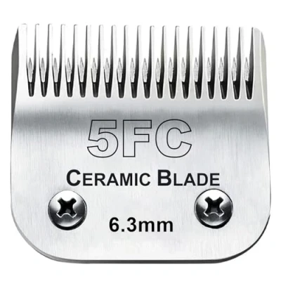 Imagen de Esquiladora Desmontable para Perros Compatible con Andis tamaño 5FC 1/4 Pulgadas (6,3 mm), Longitud de Corte (64122), Oster A5 Wahl KM Series, Cuchilla cerámica y Hoja Acero Inoxidable.
