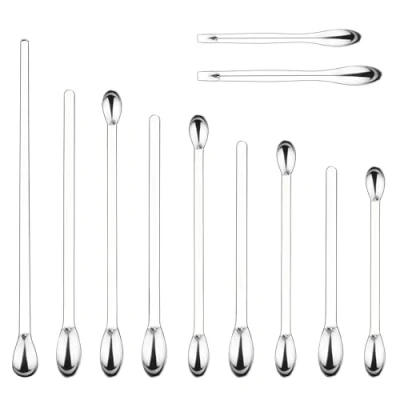 Imagen de Labasics Set de 11 Cucharas y Espátulas Laboratorio, Acero Inoxidable, Laboratorio Doble Extremo para Muestras, Muestreo, Pesaje
