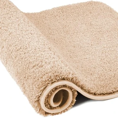 Imagen de wyewye Alfombrilla de baño microfibra, alfombra 2 cm, súper absorbente, 60 x 120 color camello