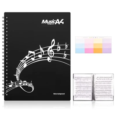 Imagen de A4 Carpeta de Música, 30 Compartimentos/60 Páginas Música para Partituras, Impermeable Plástico, Partituras Piano, Guitarra, Violín