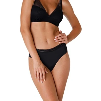 Imagen de LOVABLE Invisible Exclusive Braga Medio de Microfibra y Encaje, No aplicable, Negro, XL para Mujer